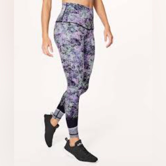 Purple And Green Printed Lululemon Leggings